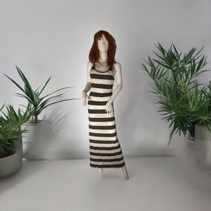 ✨5/15 NWT Forever 21 Olive & White Striped Maxi Dress size S